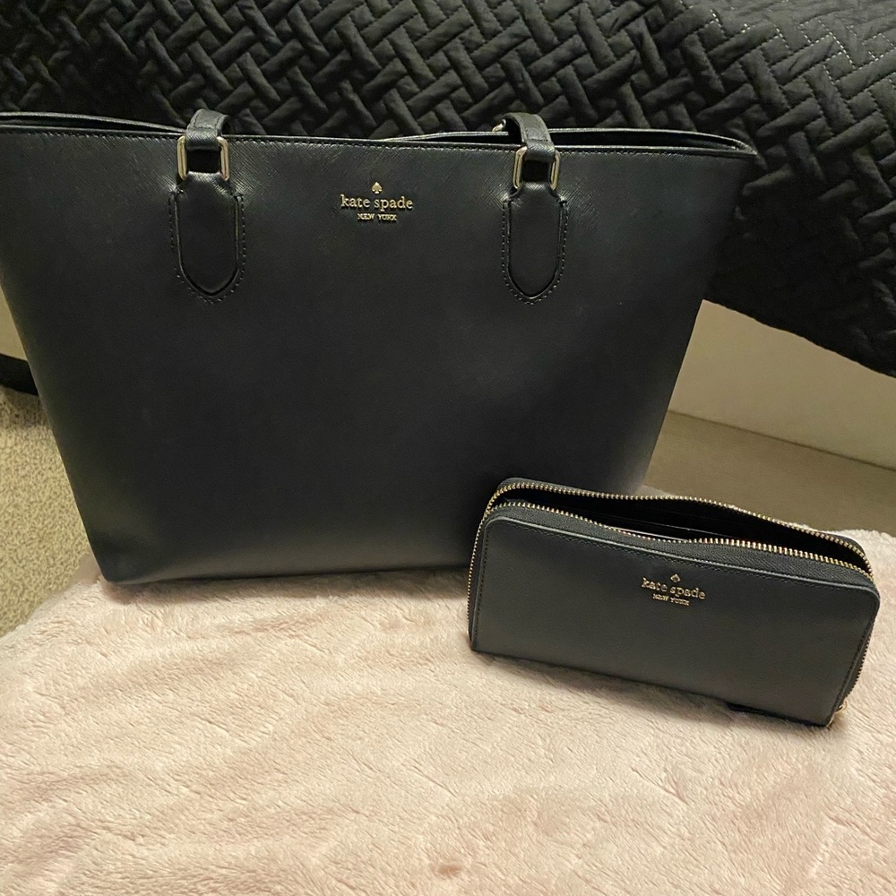 Kate Spade Black Purse with Matching Wallet